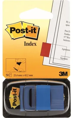 Image de Signets Post-it Index large 25,4x43,2 bleu