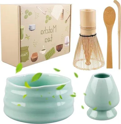 Produktbild von 5-teiliges Matcha-Set, Bambus-Theebürste und Zubehör für Matcha-Zeremonien