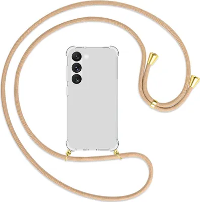 Produktbild von Handykette Backcover-Schutzhülle mit Band (Metall goldfarben) für Samsung Galaxy S23 - beige