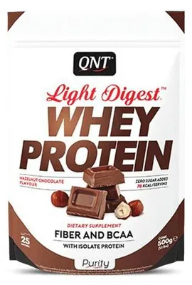 Image de Protéines Minceur - QNT - LIGHT DIGEST WHEY PROTEIN (500g) - Saveur Chocolat Noisette