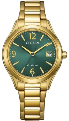 Produktbild von Citizen FE6122-64X Eco-Drive Damen-Solaruhr Goldfarben/Grün