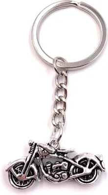 Produktbild von Onwomania Schlüsselanhänger Chopper Motorrad Biker klein Silber Metall Anhänger Charm