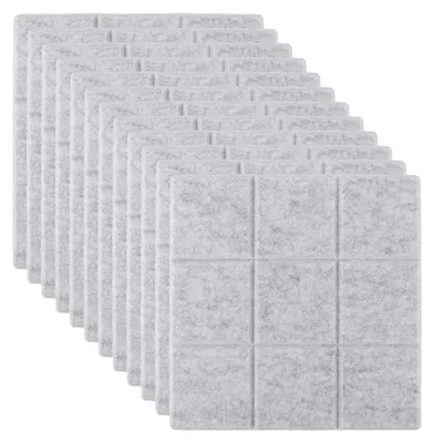 Immagine prodotto di Omgoods - Pannello forato in feltro, grande - 12 pezzi - 30 x 30 cm - Decorazione da parete - Bacheca per la cucina - Pannelli in sughero - Protezione per la parete