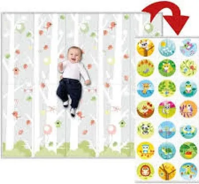 Zdjęcie produktu dla Mata Edukacyjna dla Dzieci Chicco Maxi 2w1, 200 cm x 180 cm, Bezpieczna Przestrzeń do Zabawy, Radosne Grafiki