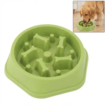 Obrázek produktu pro Miska proti hltání pro psy a kočky, miska Slow Feeder 23 cm, zelená