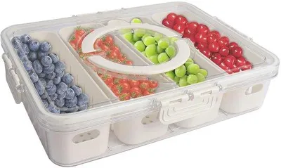 Produktbild von Kühlschrankorganizer mit 4 Ablauftabletts für Obst und Gemüse