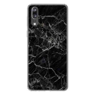 Produktbild von MuchoWow® Handyhülle Schutzhülle Hülle für Huawei P20 Marmor - Schwarz - Weiß Silikon Softcase Handy Hülle - Hardcover