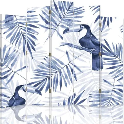 Produktbild von Paravent - Raumteiler Birds Of Paradise - Dekorativer Raumtrenner cm. 180x170 (5 x)
