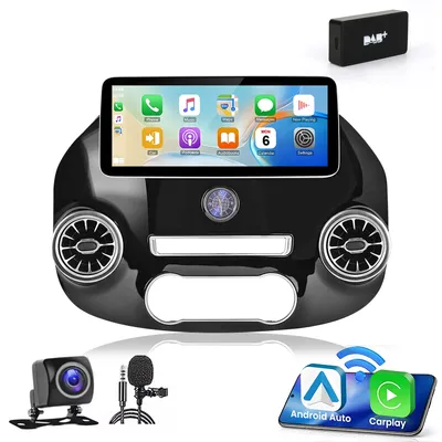 Zdjęcie produktu dla 12.radio samochodowe 3 "CarPlay do Mercedes Benz Vito W447 2014-2024-Plug & Play HD-Touchscreen GPS Navi 4G BT SWC USB 6+128G 8-Core Z kamerą Mikrofonem DAB+