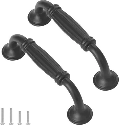 Produktbild von Antike Schubladengriffe schwarz 96mm 12Stück