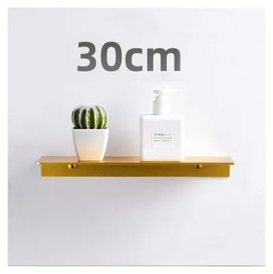 Produktbild von Wandregal aus Glas, Duschablage fürs Badezimmer, gebürstetes Gold