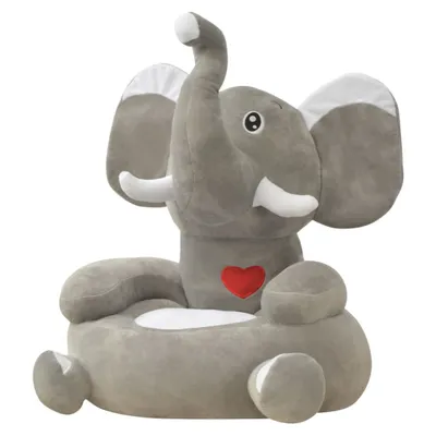Produktbild von Plüsch-Kindersessel Elefant Grau