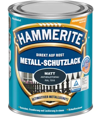 Produktbild von Hammerite Metallschutzlack Matt, 3in1 - Rostschutz, Anthrazitgrau, 750 ml