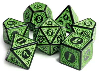 Immagine prodotto di Set di dadi Foam Brain Games - Gioco di ruolo con dadi Magic Flame verde