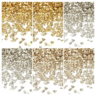 Glassplitter 26 g, 2-4 mm, gold/silber, grober Glitzer für DIY