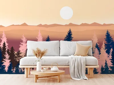 Produktbild von Vlies Fototapete Landschaft 400x280 cm Tapeten Wandtapete XXL Abstrakt Gebirge Wald c-C-10066-a-a