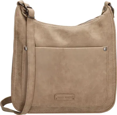 Produktbild von Damen Tasche Schultertasche Umhängetasche Crossover Bag Leder Optik Handtasche Taupe