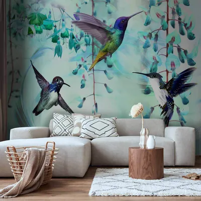 Produktbild von Vlies Fototapete - Flying Hummingbirds (Green) 100x70 cm Tiere g-C-0072-a-c