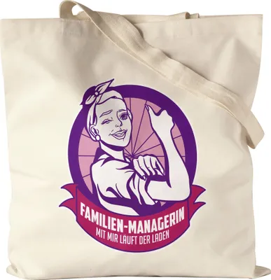 Produktbild von Familien-Managerin Mama Jutebeutel Stoffbeutel Canvas Lustig Mutter Muttertag Spruch Geschenk Mami