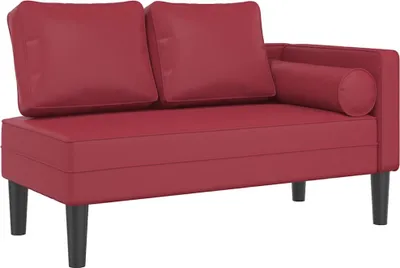 Produktbild von vidaXL Chaiselongue mit Kissen Weinrot Kunstleder