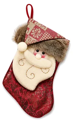 Filz-Weihnachtsstrumpf mit Weihnachtsmann-Motiv, 22x15 cm