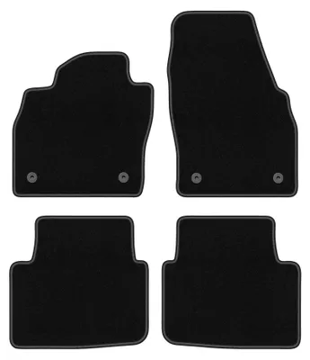 Produktbild von Velours-Fußmatten für Skoda Scala 2019- (Schrägheck) – 4-tlg, Schwarz, passgenau – Wielganizator BASIC