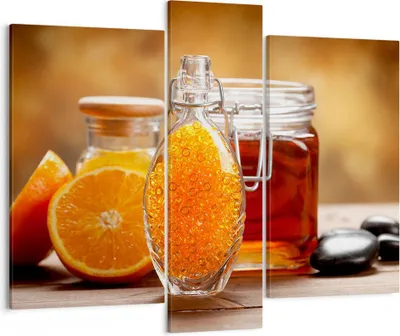 Produktbild von Bild auf Leinwand - Leinwandbild - Essen Honig Glas Vitamin - 95x80cm - Wand Bild - Wanddeko - Leinwanddruck - Bilder - Kunstdruck - Wanddekoration - Leinwand bilder - Wandkunst - CB95x80-2586