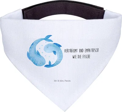Produktbild von Mr. & Mrs. Panda Halstuch Sternzeichen Fische - Weiß - Geschenk, Hund, Für Hunde, Fisch, Sternbild, Hundehalstuch, Geburtstag März, Februar, Tuch, Bandana