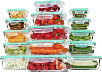 Produktbild von Meal Prep Boxen Glasdosen 15 Stück Set mit Auslaufsicherem Deckel