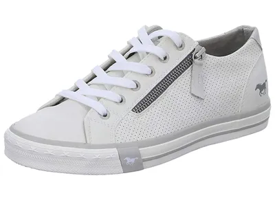 Produktbild von Mustang Damen Sneaker Schnürer sportlich Reißverschluss 1146-316, Größe:38 EU, Farbe:Weiß