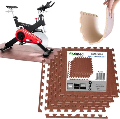 Produktbild von FIT4MED | Große Puzzlematte - Braun - 60x60 Cm - Rutschfeste Matte - 12 Stück