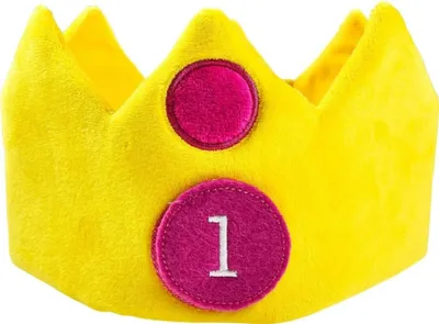 Productafbeelding van Studio 100 Bumba pluche verjaardagskroon met leeftijdspatches roze