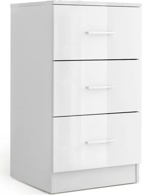 Zdjęcie produktu dla Szafka nocna do sypialni, z 3 szufladami, szafka boczna, szafka nocna, do biura/salonu/gabinetu, obciążenie 55 kg, 37 x 34 x 66,5 cm