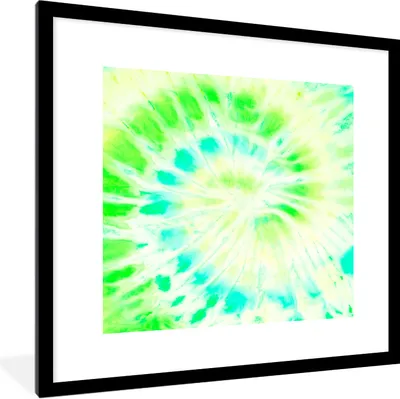 Produktbild von MuchoWow® Gerahmtes Poster Krawattenfärbung - Grün - Farbe 40x40 cm - Poster mit Schwarzem Bilderrahmen Wandposter Rahmen Foto Bilder - Poster - Plakat im Rahmen