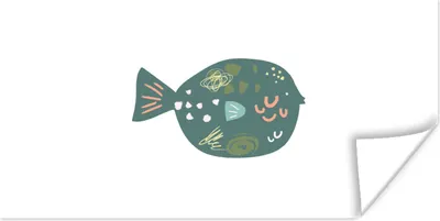 Produktbild von MuchoWow® Poster Fisch - Pastell - Grün 160x80 cm - Foto Poster