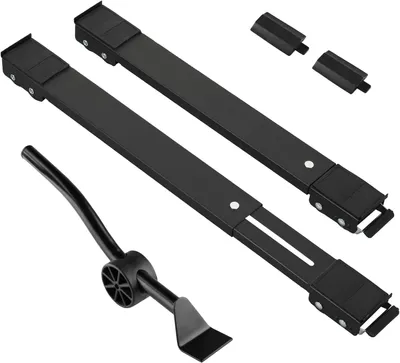 Produktbild von 2er Set Waschmaschinen Untergestell mit Möbelheber und Rädern, Tragkraft 300kg, Transportrollen für Waschmaschine, 45 - 71 cm erweiterbar, Schwarz