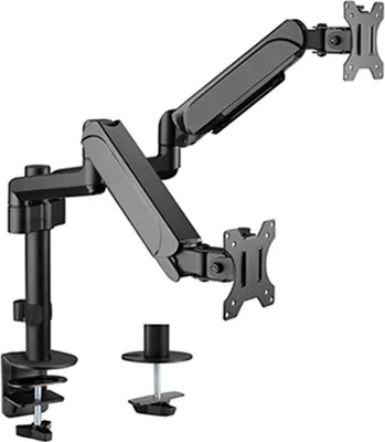 Obrázok produktu pre Gembird MA-DA2P-01 Adjustable desk 2-display mounting arm  17”-32”  up to 9 kg