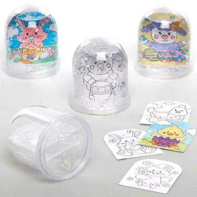 Oster-Schneekugeln zum Ausmalen – Bastelset, 4er-Pack
