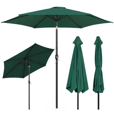 Produktbild von Yaheetech Sonnenschirm Gartenschirm mit Kurbel ø 294 cm, UV Schutz UPF 50+, ohne Ständer, Dunkelgrün