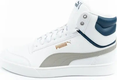 Produktbild von Puma Shuffle Mid White-Concrete Gray-Persian Blue-Gold Größe EU 40