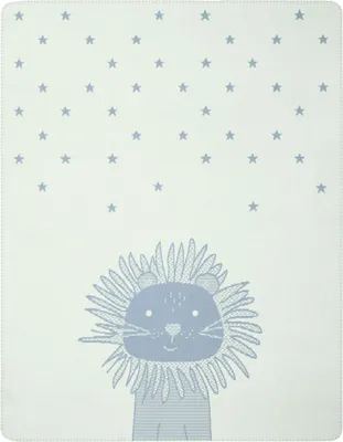 Immagine prodotto di Coperta per bambini Biederlack Leo 75 x 100 cm in misto cotone blu chiaro