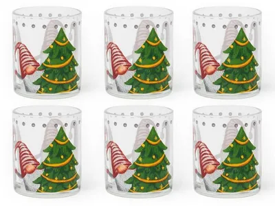 Imagen del producto de Juego de 6 vasos Excelsa - Gnomos Friends, vidrio multicolor
