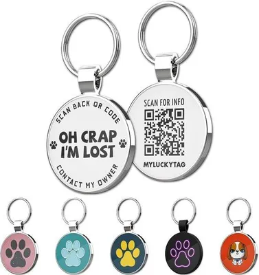 Produktbild von Hunde ID-Tags mit QR-Code - Sicherheit und Komfort für Hunde - Aktivierter Standort-Alert per E-Mail