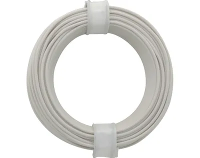 Image de Fil de contact en cuivre, isolé, ø0,5mm, 10m - Couleur : blanc