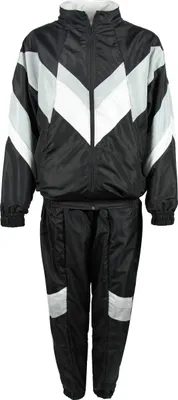 Produktbild von 80er Jahre Trainingsanzug Kostüm für Herren - schwarz grau weiss, Größe:XXXL
