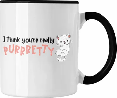 Produktbild von Trendation - Valentinstag Tasse Geschenk für Ihn Sie Lustig Katzenbesitzer Geschenkidee Becher Freund Freundin Liebe Paare (Schwarz)
