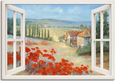 Produktbild von ARTland Leinwandbild Mohnlandschaft Größe: 100x70 cm
