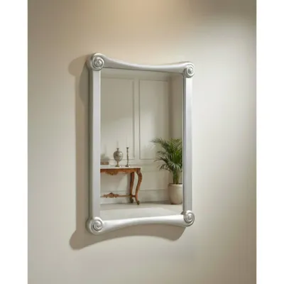 Immagine prodotto di MO.WA specchio da parete specchio decorativo rettangolare foglia argento 35 x 45 cm Italy specchio argento classico specchio da parete specchio bagno
