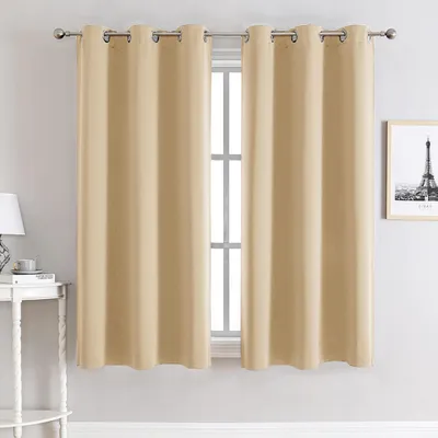 Obrázok produktu pre Termoizolačné zatemňovacie závesy, 2 kusy, 117 x 137 cm, béžové, vhodné do spálne