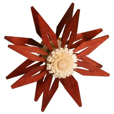 Produktbild von Aufsteckstern doppelt mit Kieferblätter Rot Ø 7cm NEU